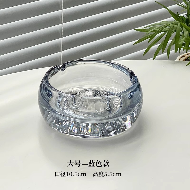 Cenicero de vidrio de lujo ligero y de alto nivel vista montaña sala de estar doméstica decoración de oficina cenicero transparente hotel clubhouse comercial