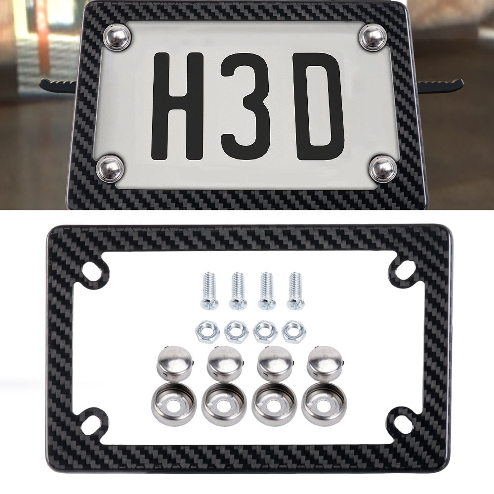 Motorcycle License Plate Frame Carbon Fiber License Plate Frame Dry Carbon Electric Vehicle Us Standard License Plate Holder Real Carbon Modification Accessories