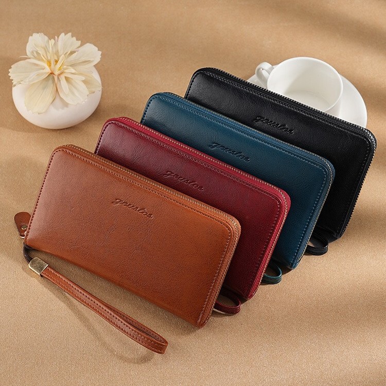 Real Soft Leather Women's Wallet Long Zipper Brand Counter genuine goods New Explosions Retro Casual Mobile Phone Bag Real Soft Leather Women's Wallet Long Zipper Brand Counter genuine goods New Explosions Retro Casual Mobile Phone Bag