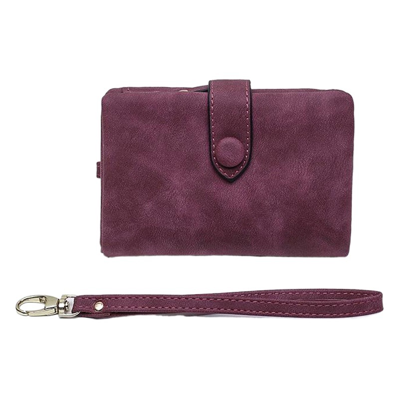Photo-printed leather goods * frosted wallet women's short Korean-style student small fresh and cute three-fold multi-card ladies wallet