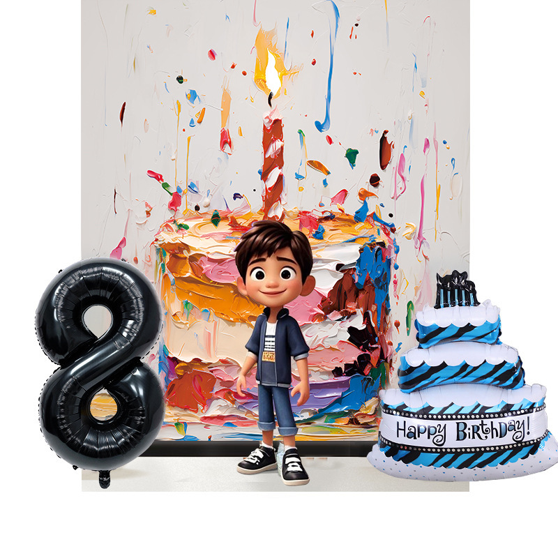 Nuevo niño fiesta de cumpleaños pastel de cumpleaños set bandera princesa corona globos de aluminio para niñas