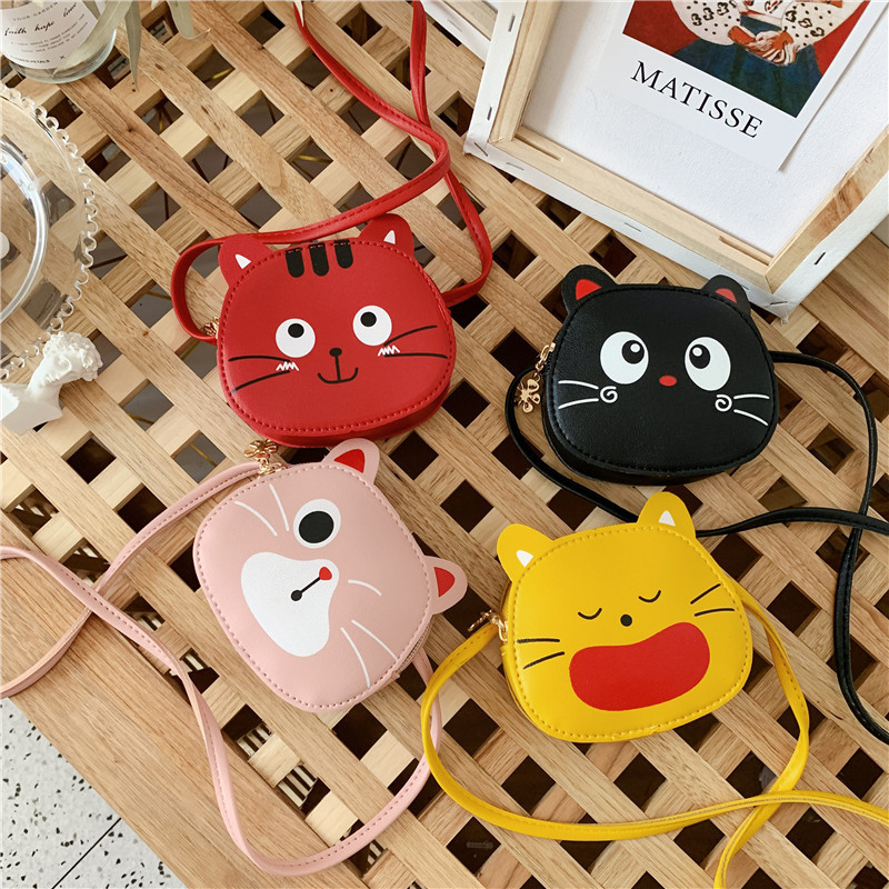 Cute cartoon children's crossbody bag, new style, quirky PU print, boys' and girls' shoulder bag, little girl's accessory bag wholesale.
