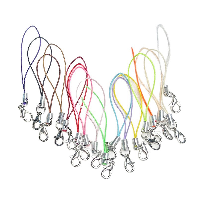 Colorful Lobster Clasp Phone Chain Lanyard Handmade DIY Accessory, Bead Toy Hanging Rope, Keychain Rope