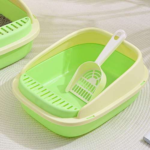 Heightened cat litter box, anti-splash, extra-large semi-enclosed cat toilet, anti-odor cat litter box, free cat litter shovel, cat supplies