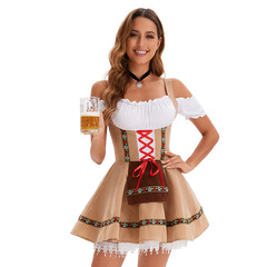 新型の実写コードハロウィンビールガールのワンピースは舞台演出衣装のメイド服を作って代行します。