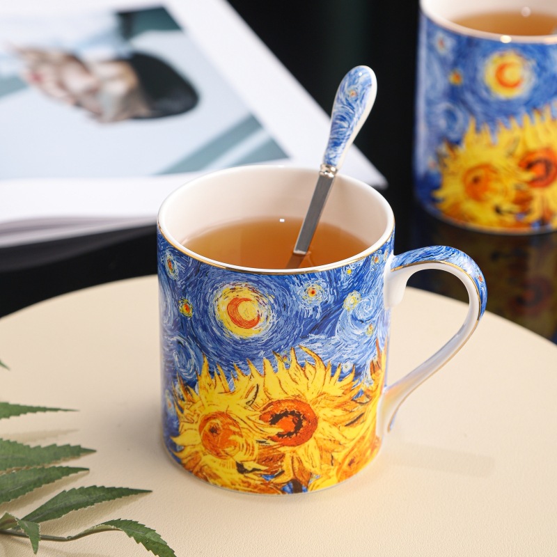 Taza de porcelana fina de estilo europeo, taza de oficina, taza para desayuno, taza para leche, taza para cerveza, taza para té con leche, taza para café