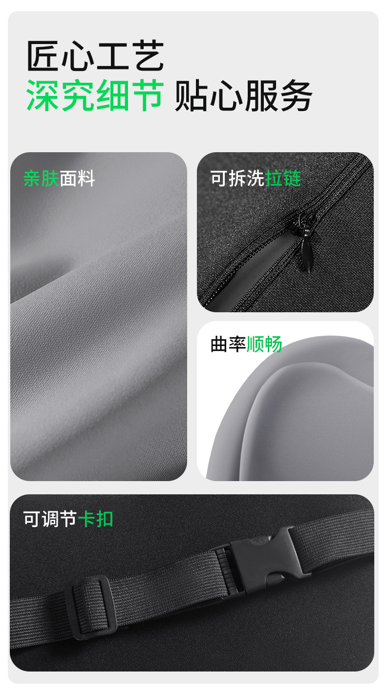 Car Headrest and Lumbar Support Cushion with Dual Pressure Relief, Electric Massage, Neck Protection, Heating, Slow Rebound, and Fatigue Relief