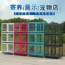 狗笼子中型犬小型犬加粗宠物笼宠物店寄养带隔断三层子母笼兔子笼