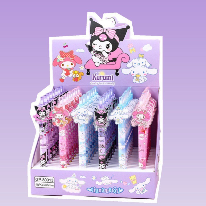 Nuevos productos de muchos lápiz de parche de dibujos animados Caza de brujas pulsable lápiz neutro de alto valor negro 0.5 lápiz de agua lápiz