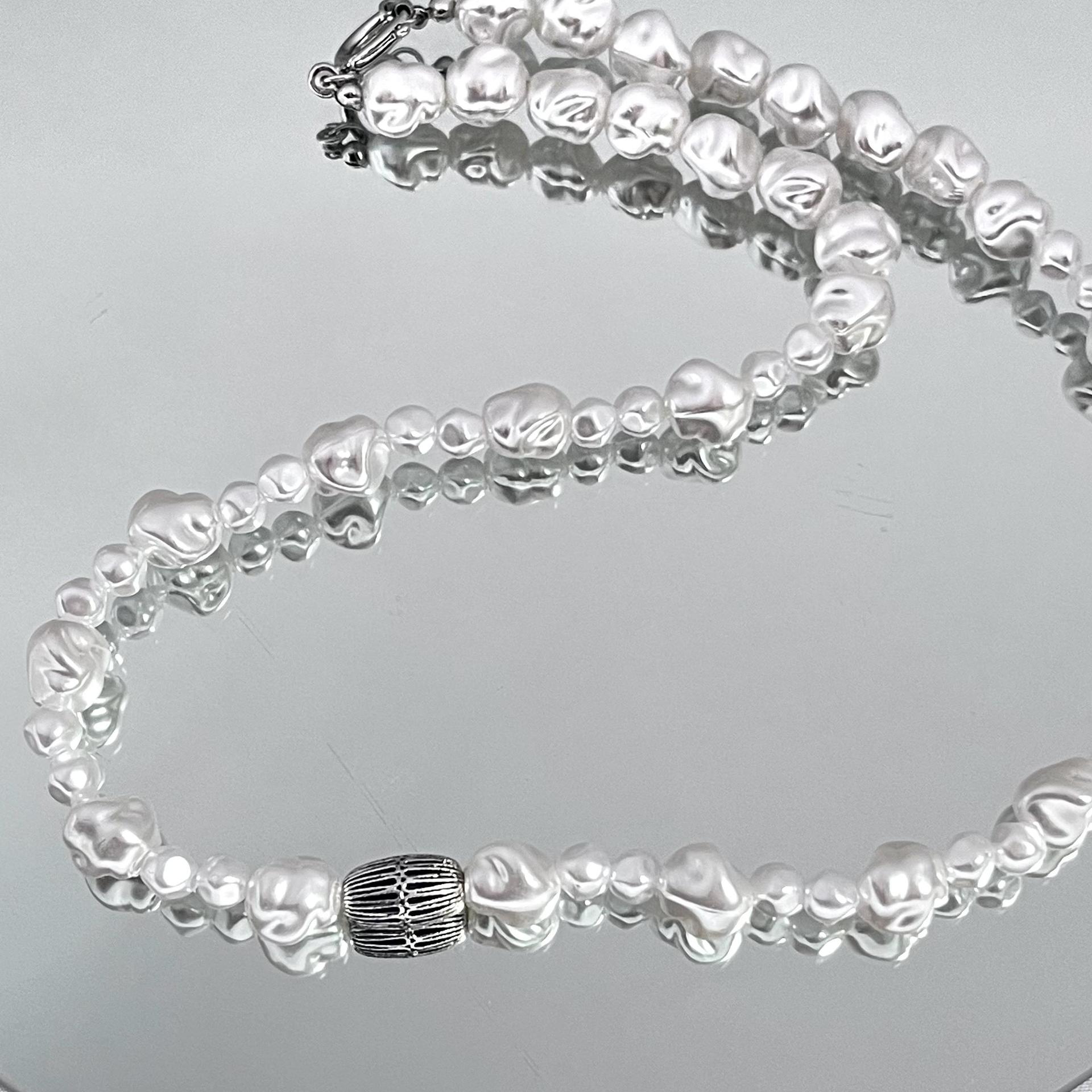 Fashion Geometric Imitation Pearl Beaded Necklace