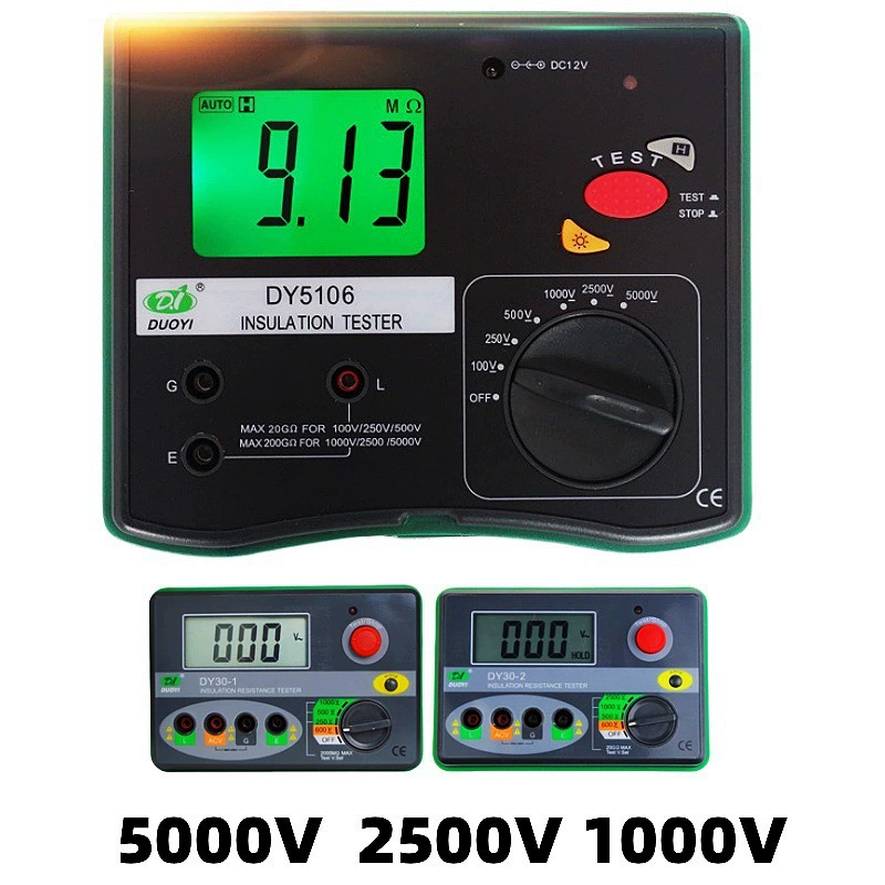 Многоизолированный резистор мегерометр DY5106 высокое напряжение 30-1 цифровой мегаметр 5000V перезаряжаемый