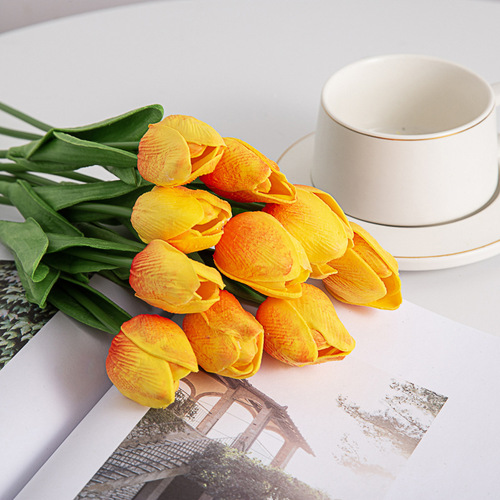 Simulation mini pu tulips fake flowers home table decoration flower arrangement artificial plastic flowers cross-border foreign trade flowers