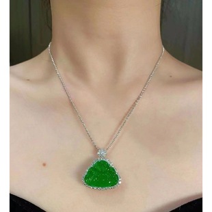Myanmar Ice Jadeite Full Green Buddha Pendant Jade Treatment Zhengyang Green Full Green Maitreya Buddha Jade Pendant Inlay