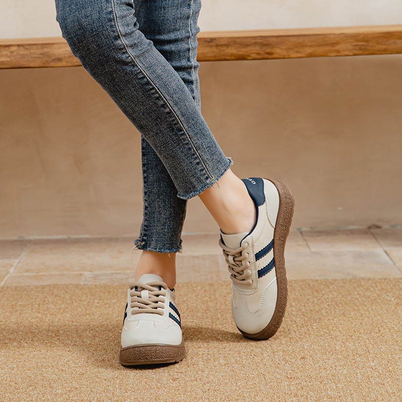 Neue, weiche Freizeit- und Sportschuhe aus echtem Leder für Damen (Sommer/Herbst 2025) – Klassische weiße Ballerinas_voghion.com
