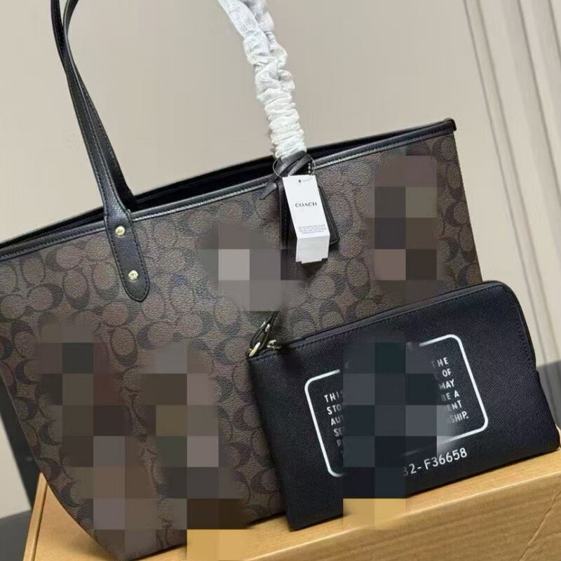 Koujia Tote Bag Genuine Leather Women's Bag Lv Bag City 33 Tote Bag Presbyopic Shopping Bag Large Capacity Bag