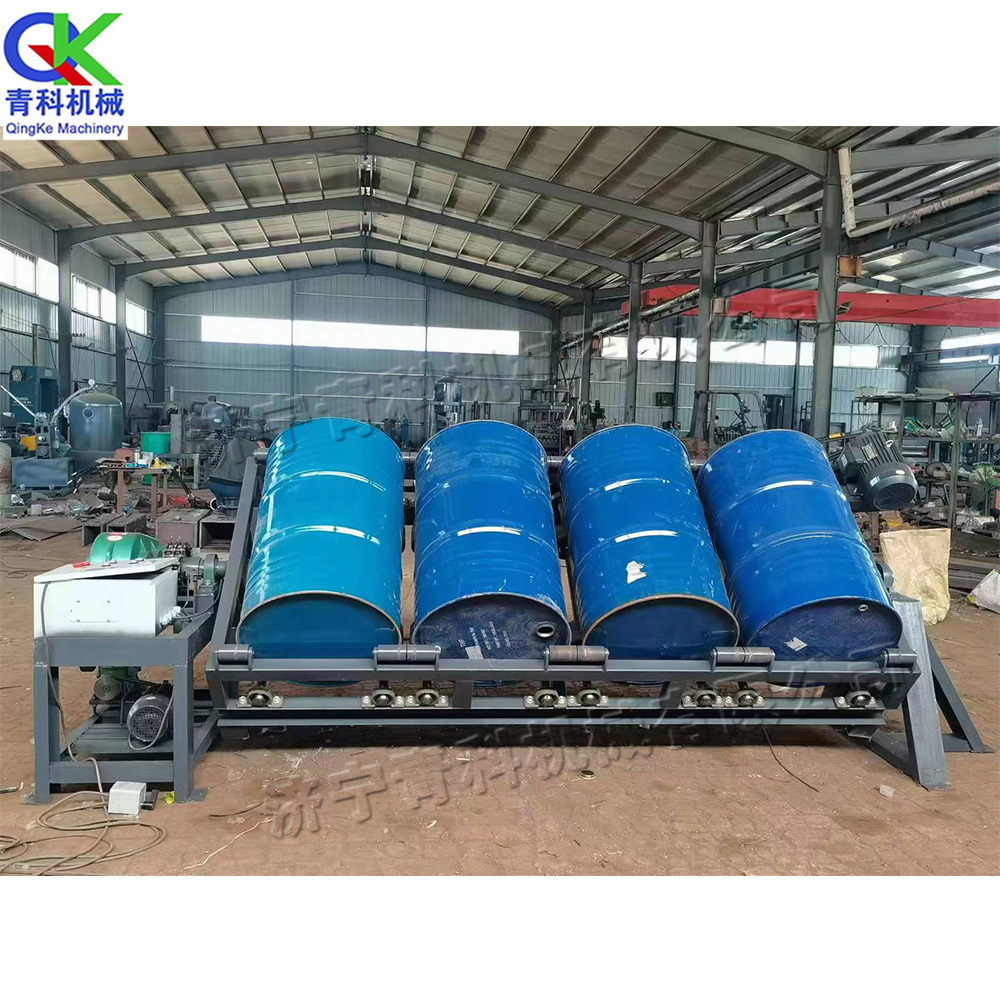 卧式半自动油桶清洗机 电动废旧油桶洗污机 铁通塑料桶内部清洗机