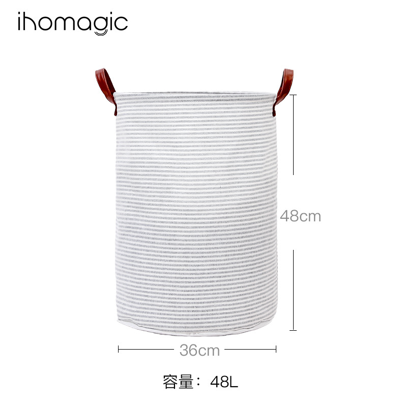 Cesta de lavandería de tela a rayas cesta de la ropa cesta de almacenamiento de juguete plegable baño Cubo de lavandería cesta de la lavandería