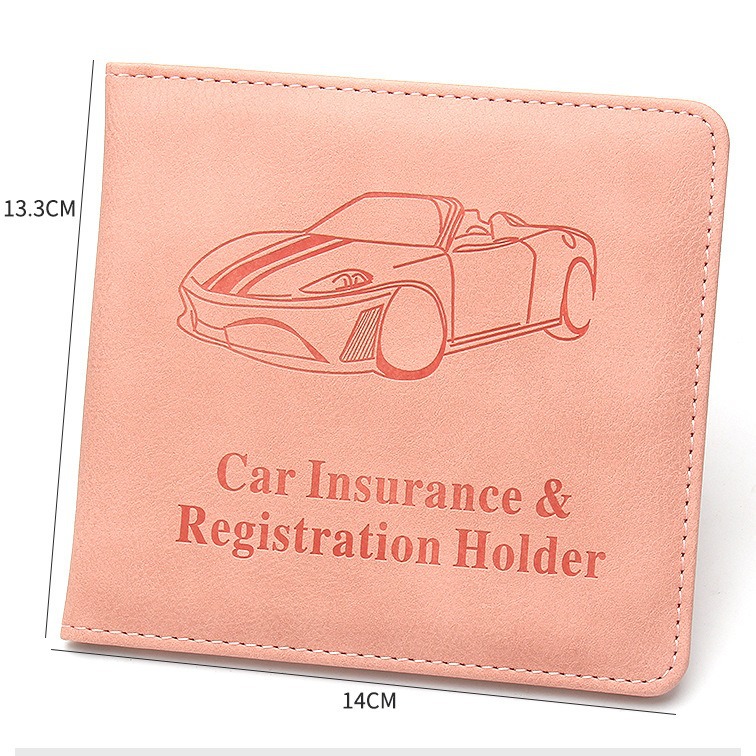 新荔枝紋美國駕駛證套亞馬遜汽車保險皮夾短款多功能行駛證夾本包
