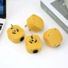 纯铜一体大功率插头三极固定转动家用10A16A接线电源黄插头三脚插