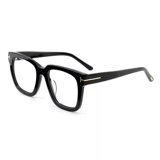 Hu Bing Style Elegant Unisex Frame Tf690 Square Frame Glasses Large Frame Decorative Non-Prescription Glasses with a Swastika Pattern