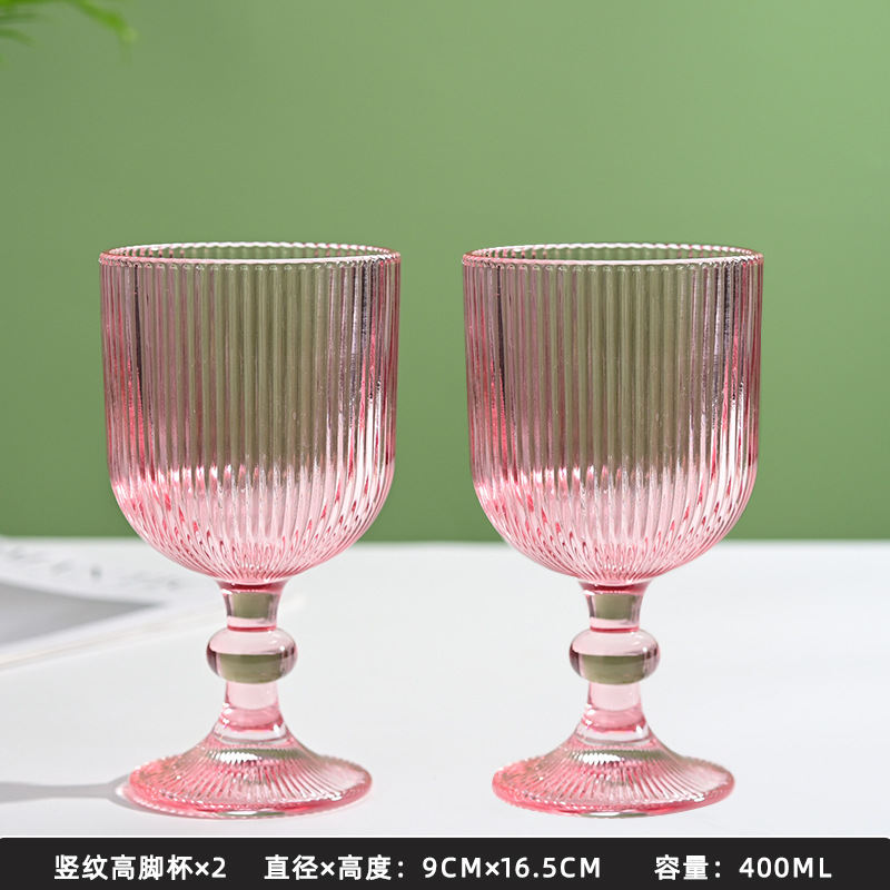 Color retro europeo vertical esferas de vidrio tazas de champán tazas de vino tinto tazas de agua tazas de helado