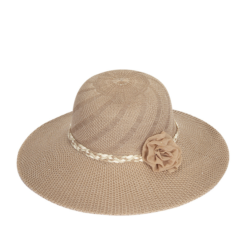 Women's Simple Style Flower Big Eaves Straw Hat display picture 2