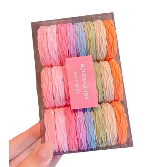 Children's Macaron Color Hair Rope for Girls, High Elasticity and Durable Hair Tie, Thickened Simple Ponytail Towel Ring