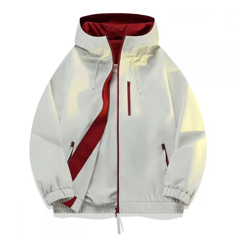 2026 Spring and Autumn Unisex Color-Block Hooded Jacket, Color-Contrast Puffy Youthful Couple's Windproof and Waterproof Jacket 2026 Spring and Autumn Unisex Color-Block Hooded Jacket, Color-Contrast Puffy Youthful Couple's Windproof and Waterproof Jacket