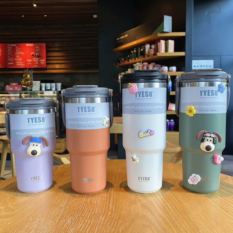 Coffee handheld thermos, capacious tea cup stainless steel