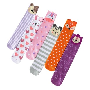 Cross-border Source manufacturers girls stockings animal striped children stockings Fox knee calf stockings