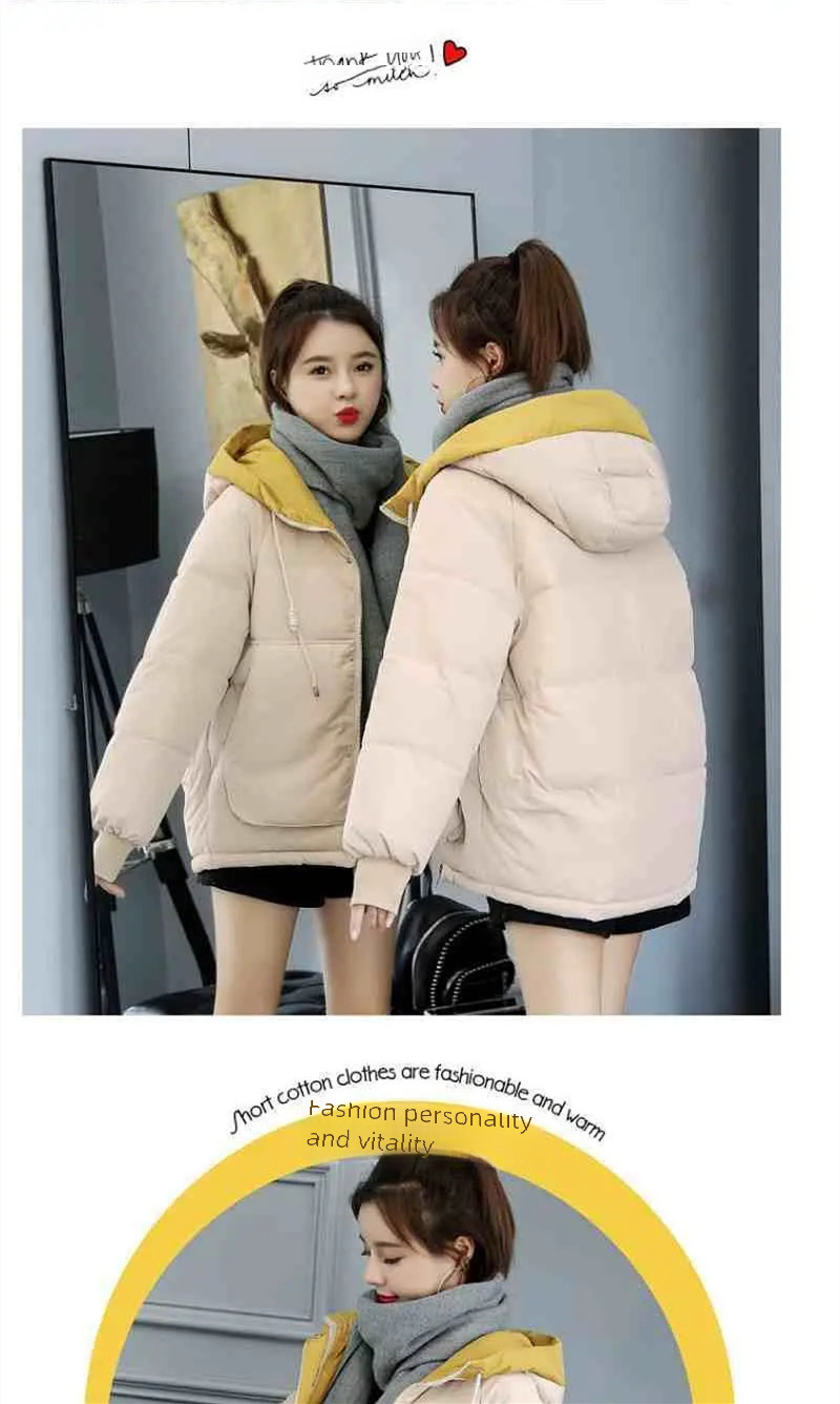 Women's Winter Puffer Coat Loose Fit Short Lightweight Cotton Jacket_voghion.com