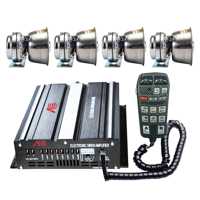 800W wired siren and voice amplifier, 12V alarm, high-frequency speaker, A8R9-2 + cooling round speaker