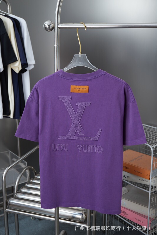 クロスボーダー正規版 Lujia 25ss 刺繍文字ロゴ半袖男女同型ラウンドネック T シャツ、ゆったりと多用途|undefined
