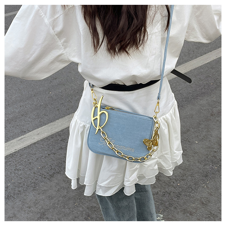 Women's Small Suede Letter Butterfly Streetwear Square Magnetic Buckle Crossbody Bag display picture 12