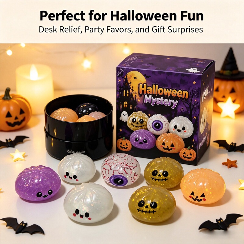 Amazon's best-selling Halloween bun-shaped fruit gel squeeze toy stress-relief gift set