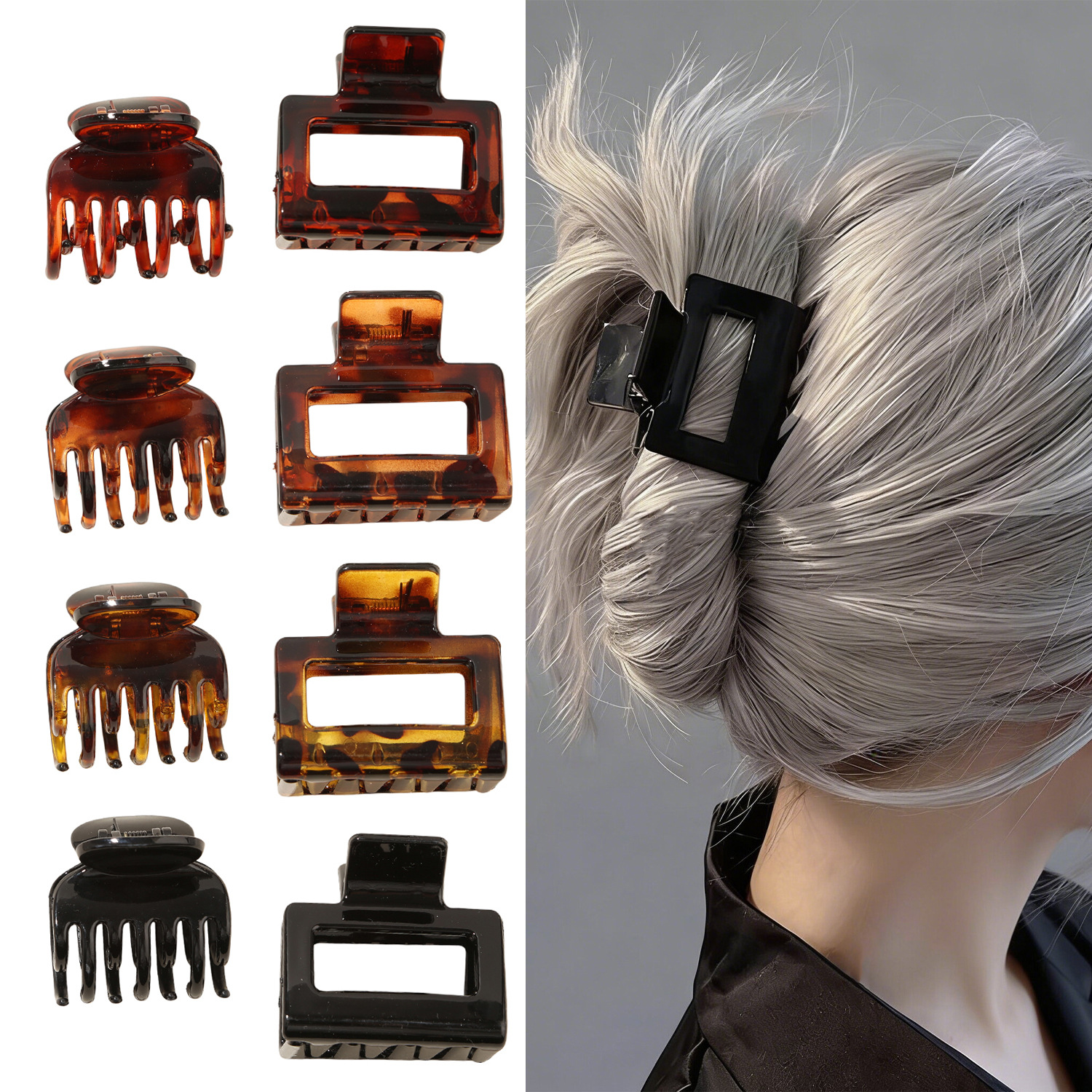 Set de pinzas para el pelo superventas en Amazon: pinzas con acabado satinado para la parte posterior de la cabeza, pinzas tipo tiburón, pinzas planas sin dolor y pinzas de abulón.