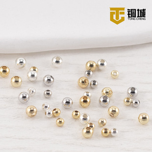 14K Gold-Filled Spacer Beads, Color-Preserving Small Gold Pearlescent Surface, Copper Beads, Handmade DIY Jewelry, Bead Accessories, Loose Beads, Gold-Plated Round Beads