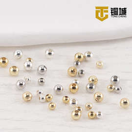 14K包金隔珠保色小金珠光面铜珠手工DIY饰品串珠配件散珠镀金圆珠