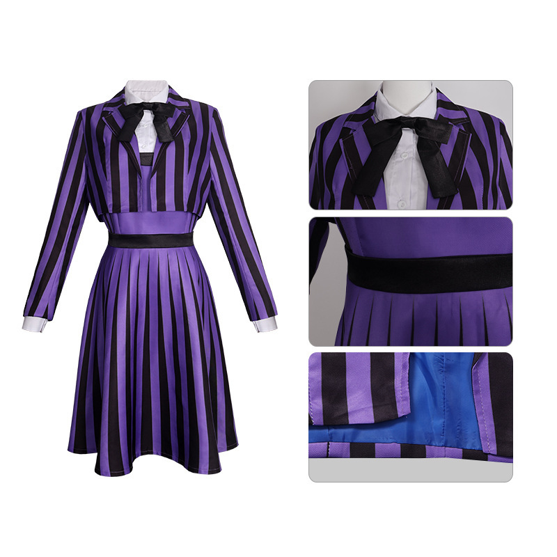 亚当斯第二季cos服美剧一家小狼女依妮德cosplay校服万圣节服装|undefined