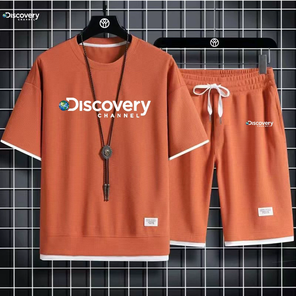 Кросс в костюм, мужской полный комплект футболок Hargov, мужской летний модный спортивный повседневный короткий костюм с короткими рукавами, готовый к продаже