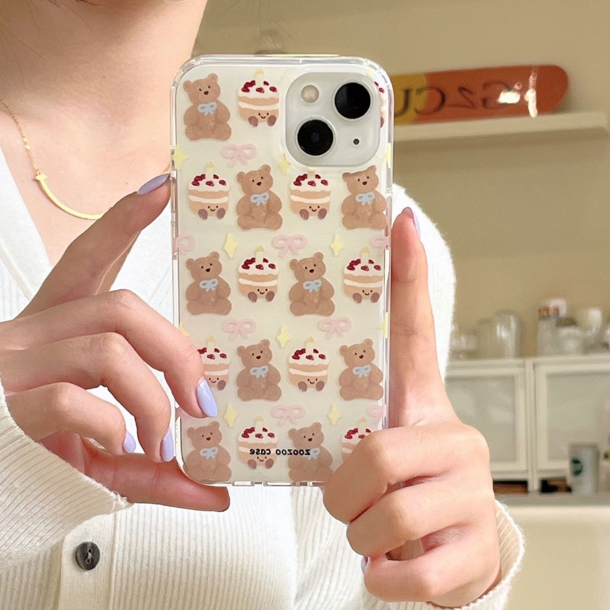 滿屏蛋糕小熊適用蘋果15ProMax手機殼全包12雙層iphone13防摔新款