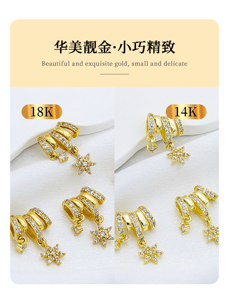 14K Gold-Filled Color-Preserving Zircon Spacer Beads Bow Snowflake Beads DIY Beaded Handmade Beaded Jewelry Materials