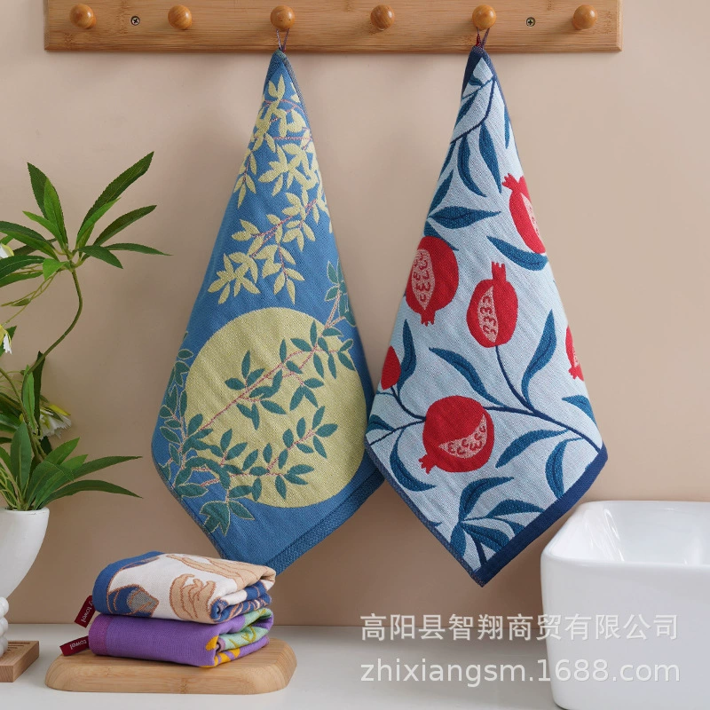 Полотенце Zhiyang корейское жаккардовое Будда, четырехслойная хлопковая муслиновая большая квадратная салфетка для рук и кухни, цена от производителя