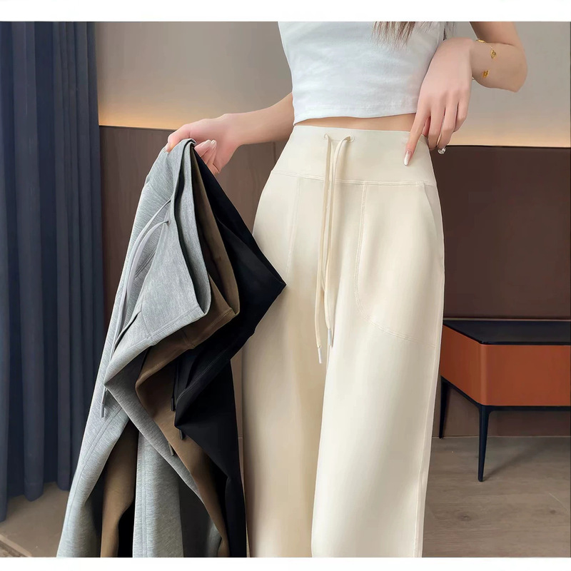Lulu magic pants modal straight pants for women, high-waisted yoga casual sports pants, loose air-layer cloud wide-leg pants Lulu magic pants modal straight pants for women, high-waisted yoga casual sports pants, loose air-layer cloud wide-leg pants