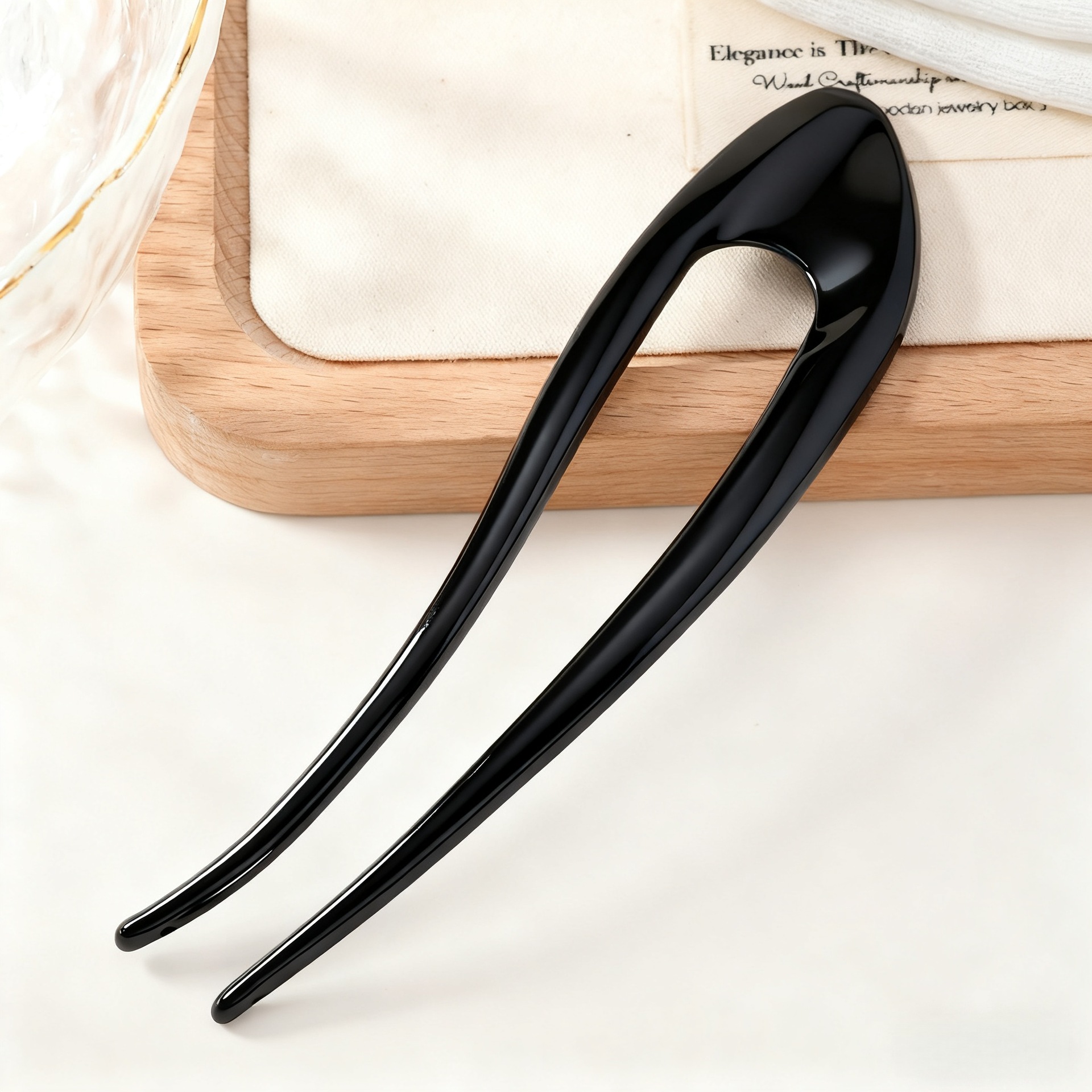 Japonés simple aleación clip para el cabello de las chicas bola cabeza clip para el cabello temperamento dama toque de cabello estilo antiguo en forma de U clip borde de cuerno de toro