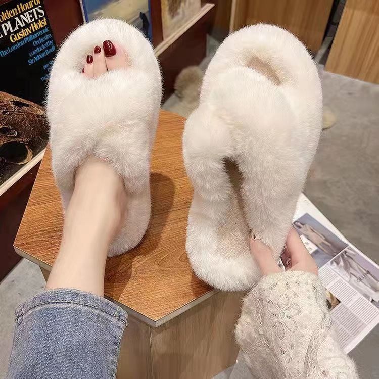 4cm 두꺼운 바닥 헤어 드래그 크로스 - 흰색