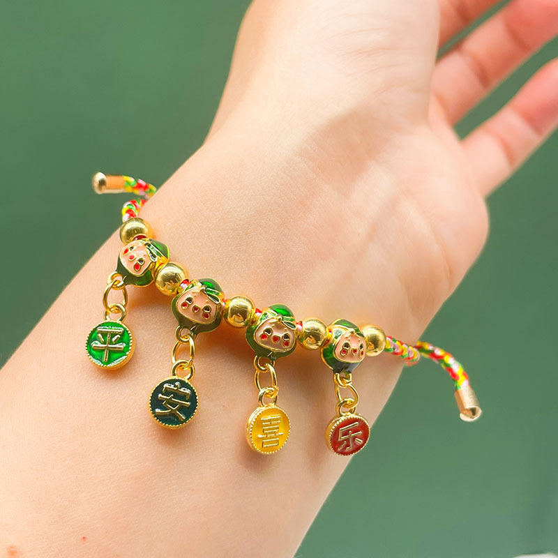 New Year of the Horse Dragon Boat Festival Colorful String Small Zongzi Baby Bracelet Handmade Ethnic Style Zongzi Bracelet Jewelry New Year of the Horse Dragon Boat Festival Colorful String Small Zongzi Baby Bracelet Handmade Ethnic Style Zongzi Bracelet Jewelry