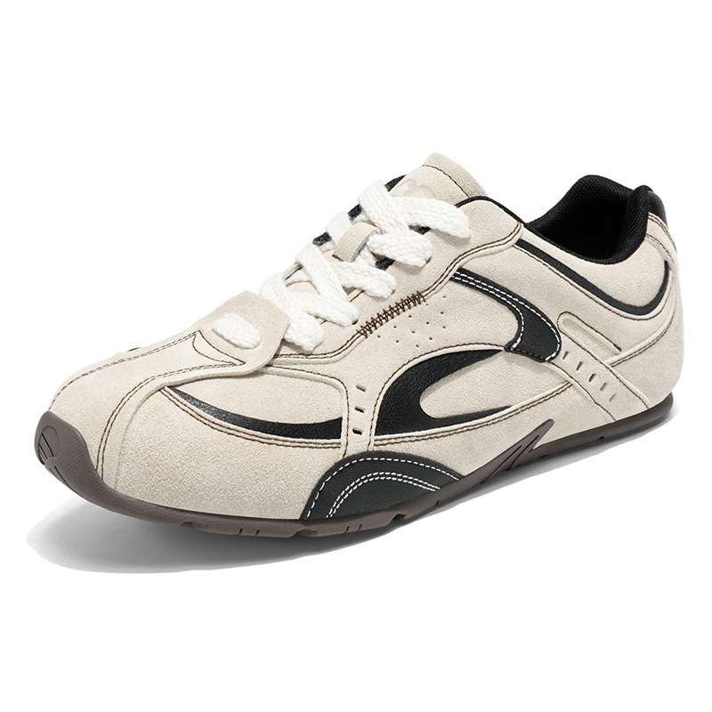2025 primavera nuevo retro zapatos de entrenamiento alemanes, zapatos blancos de fondo plano, zapatos deportivos ligeros, zapatos casuales al por mayor
