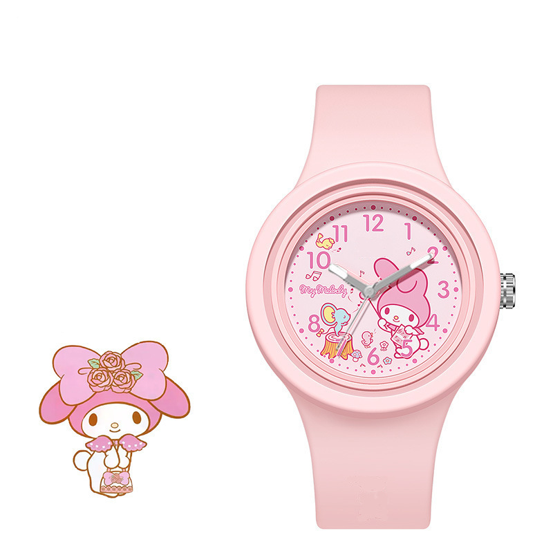 Nuevo Kulomi jade cane perro de dibujos animados silicona redonda de alta calidad sensación de piel adorable reloj Sanrio