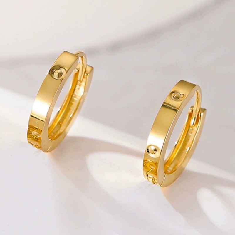 Серьги из золота 18 карат, цветные золотые серьги, серьги-гвоздики, простые серьги AU750, золотые серьги оптом, подарки для прямой трансляции из золотого магазина